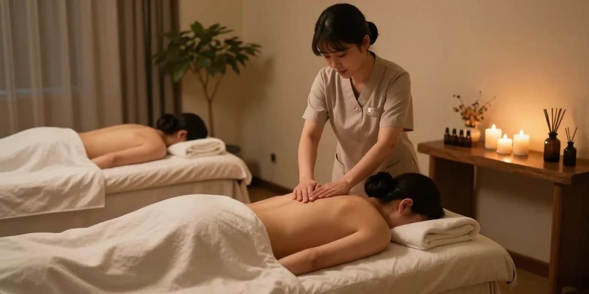 울산오피 마사지 치료 중인 모습과 편안한 분위기